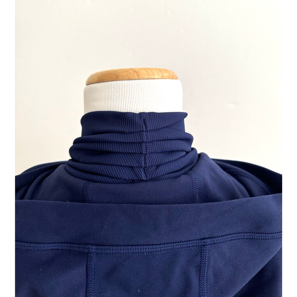 Lululemon Athletica Blue Zip-Front Jacket 10 Hood Long-Sleeve Thumbholes Stretch - Picture 3 of 9